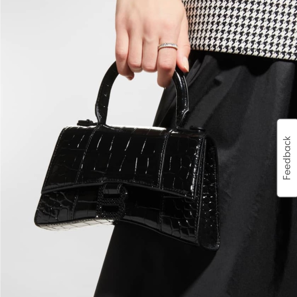 Balenciaga Hourglass XS Croc Embossed Handbag - Picture 1 of 13